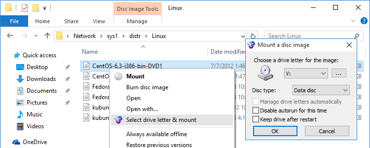 mount img file windows 10